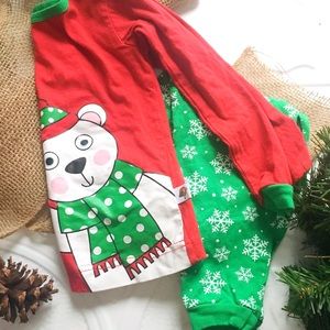 TINY TILLA Christmas Bear Snowflake Holiday Pj set 4T Avon Limited Edition